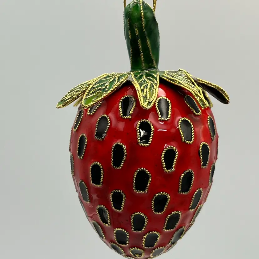 Cloisonné Strawberry Ornament