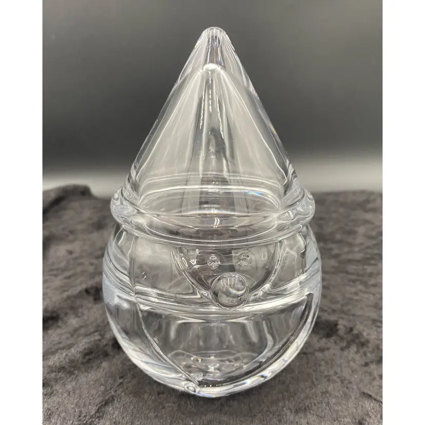 Glass Hooded Santa Claus/Elf/Gnome Apothecary Jar, Candy Jar, Holiday, Christmas