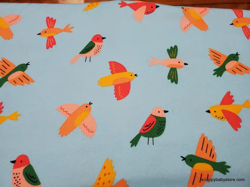 Tossed Birds Flannel Fabric Remnant - 100% Cotton - Choose Size - Soft Craft & Quilting Fabric