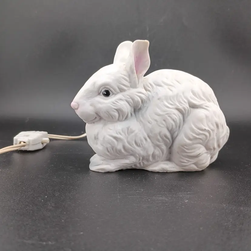 Porcelain bunny lamp