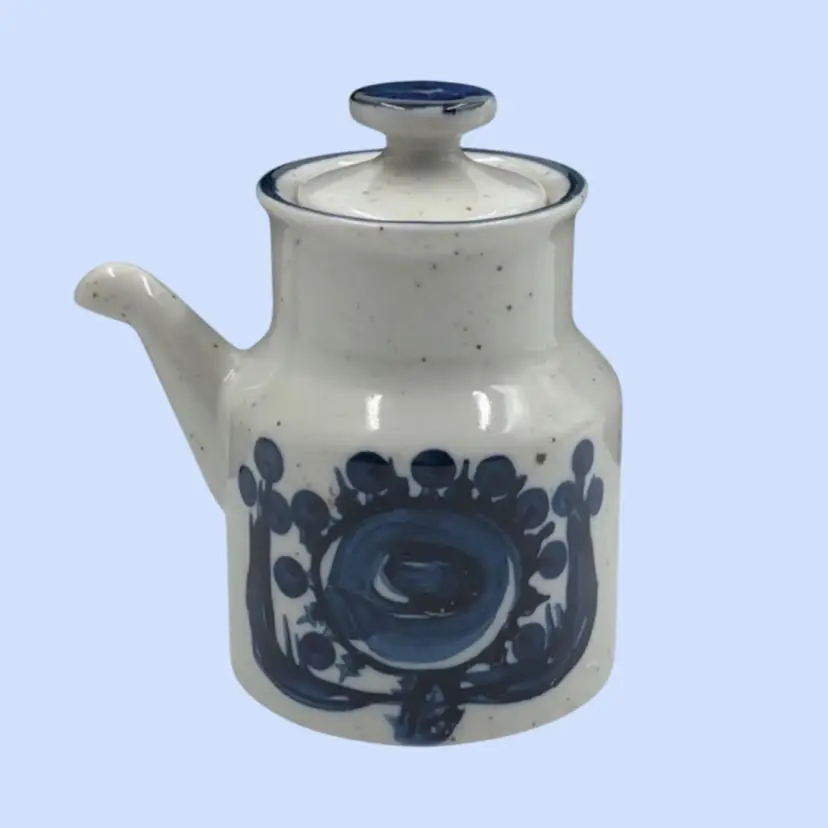 #288- Stoneware Creamer Pitcher Teapot NOVA "Kollektion" Japan Blue Tree Flower Bird