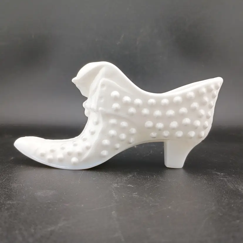 Fenton milk glass cathead shoe