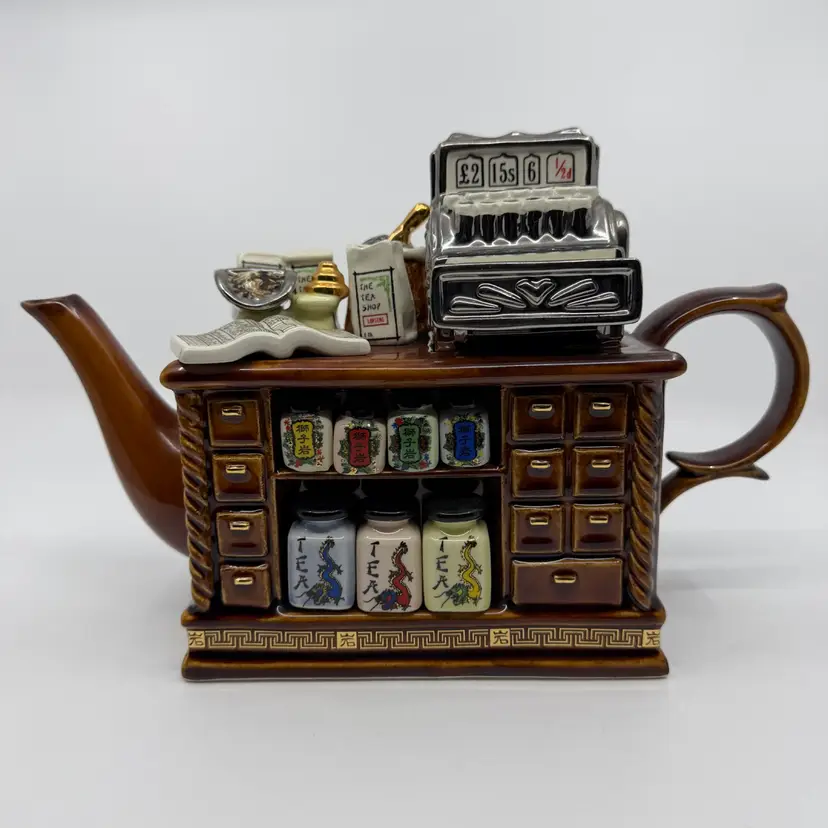 Vintage Paul Cardew Full Size Teapot ~ Asian Tea Shop Counter Signed Bottom