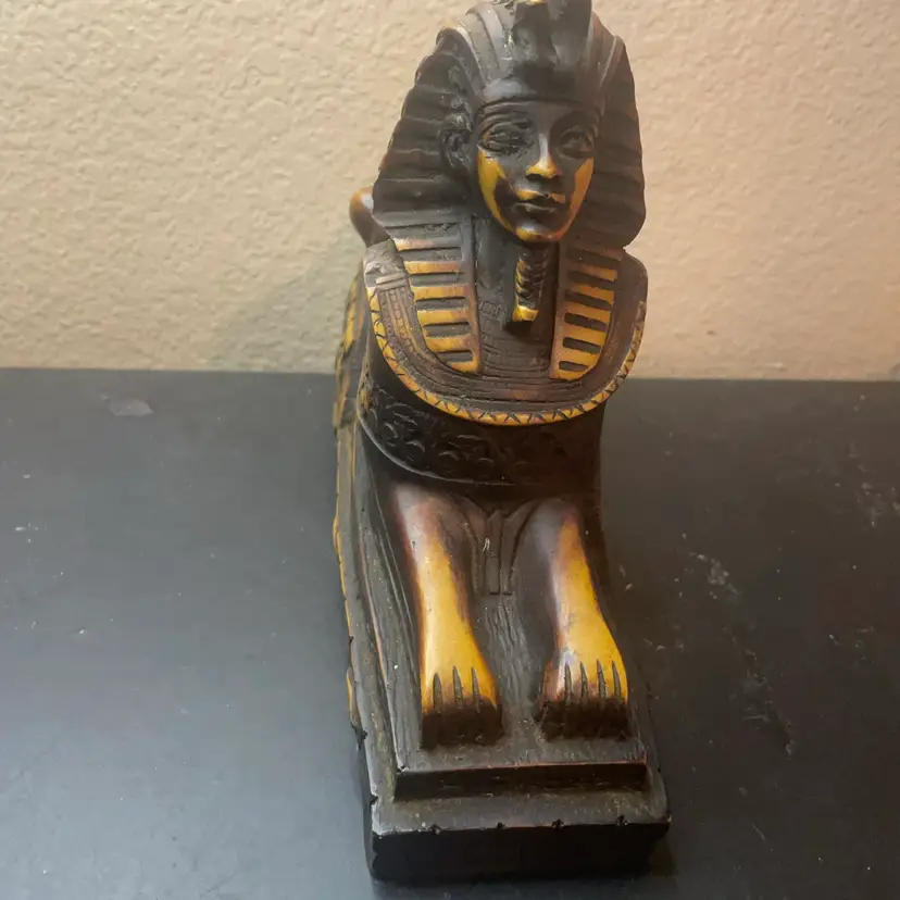 8” Wooden Replica of Egyptian Sphinx Figurine