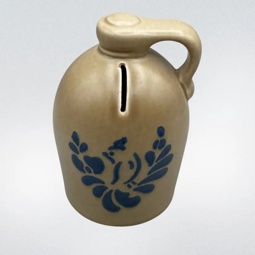 Folk Art Bird Jug Bank Pfaltzgraff Retro CottageCore Retro Fall Decor