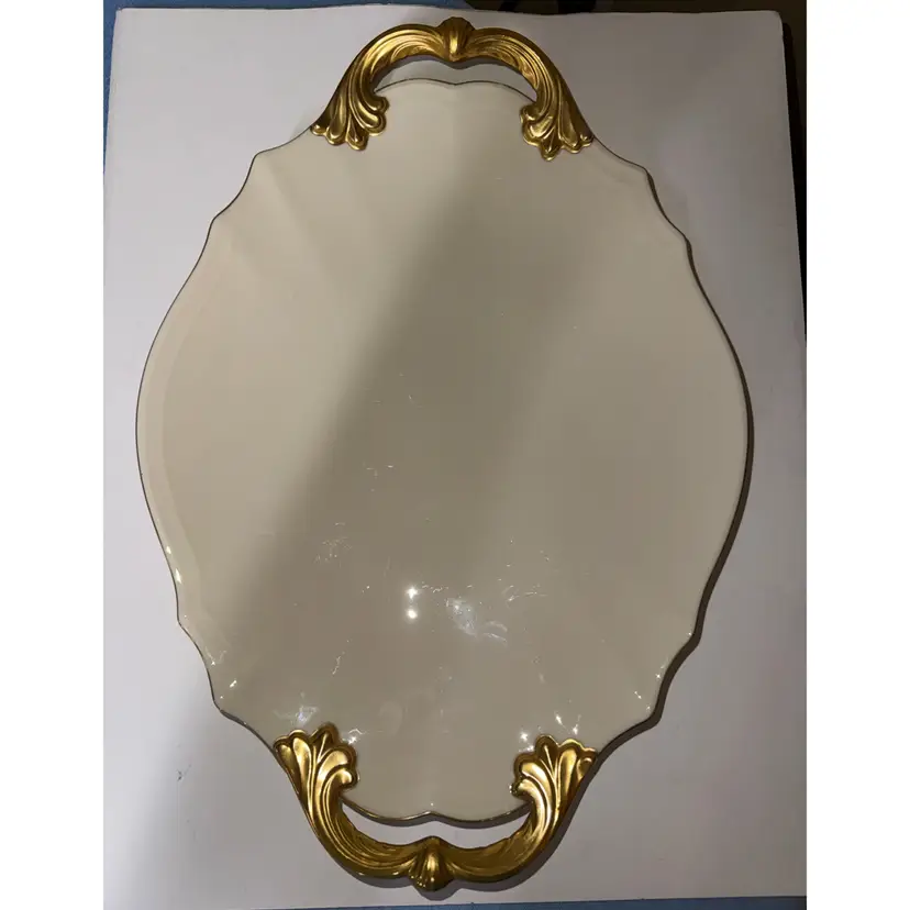Lenox Valencia 16 1/2” X 11 5/8”  Scalloped Serving Platter w/Gold Handles USA