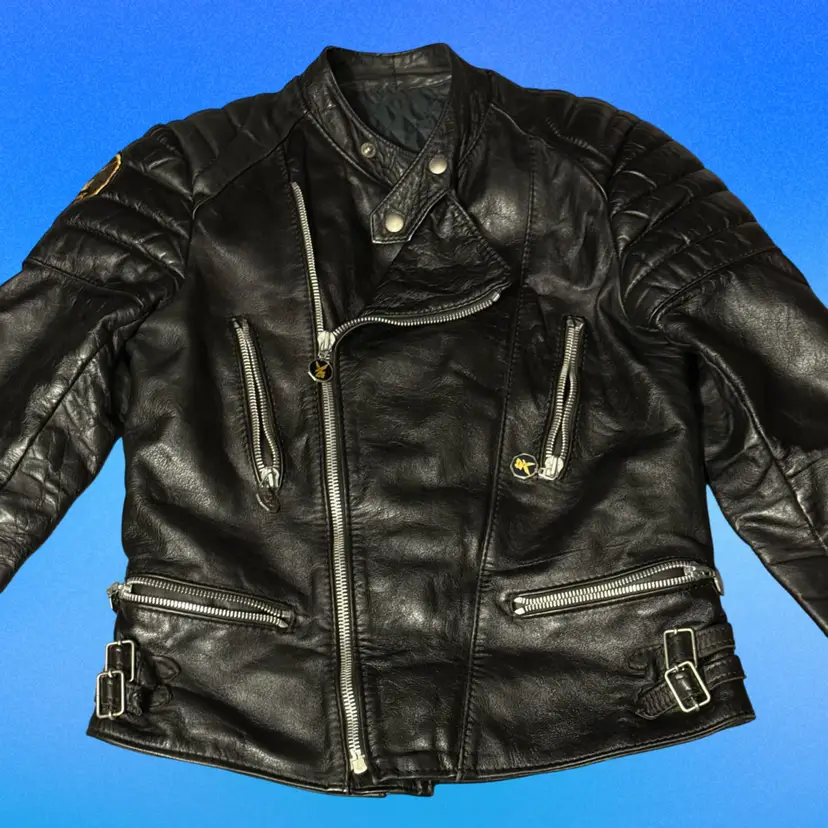 Vintage Moto Cuir Paris Moto Style Leather Biker Jacket c1970s France