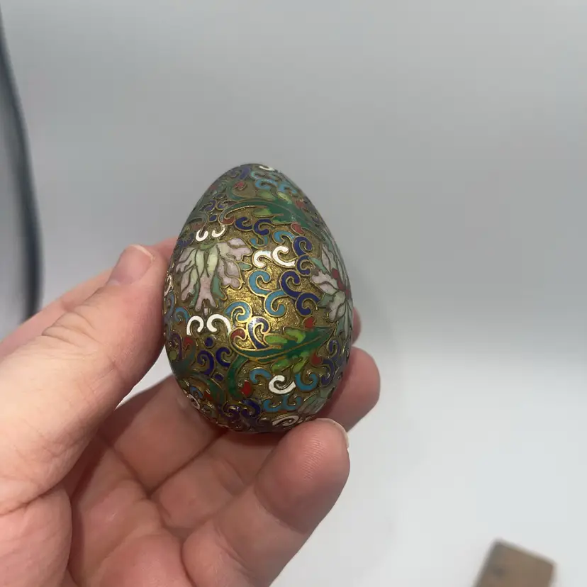 cloisonné On Brass Egg 2.5”