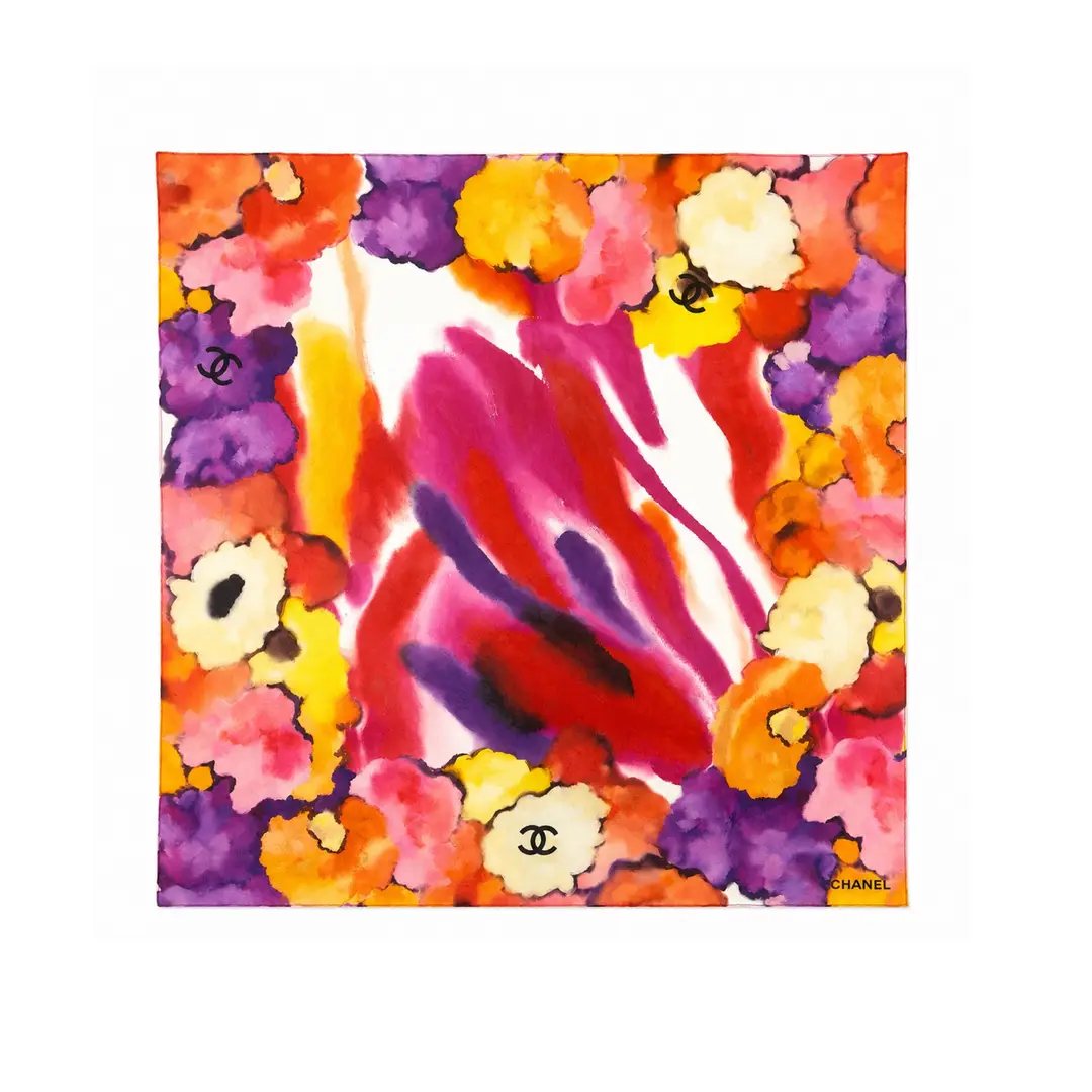 Chanel Silk Flower Power Scarf