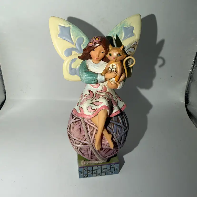 Excellent Condition Jim Shore Heartwood Creek Feline Fairy Figurine No Box