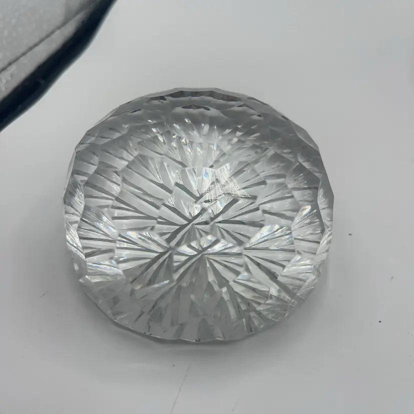 Sculptured Crystal - Hexagonal Domed Lead Crystal Paperweight (Ireland)