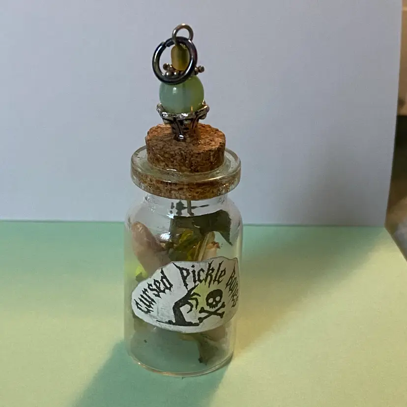 Cursed Pickle Bone Jar Pendant & Magnet