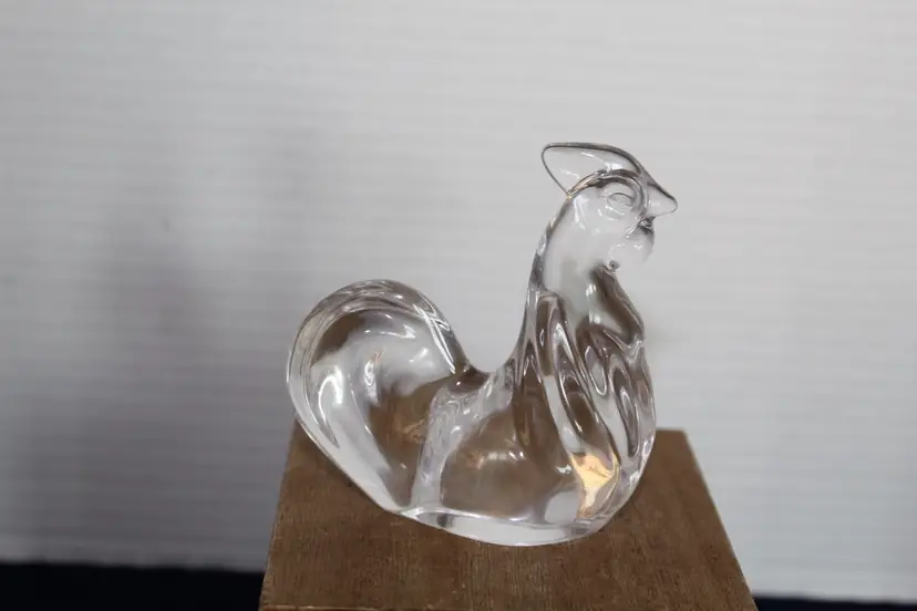 Vintage Clear Crystal Rooster Figurine Villeroy & Boch Style 3.25”