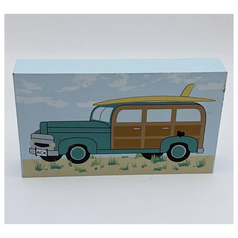 Cat’s Meow, 2009, “Nantucket Woodie”, 
Station Wagon, Surf Board, Signed Faline