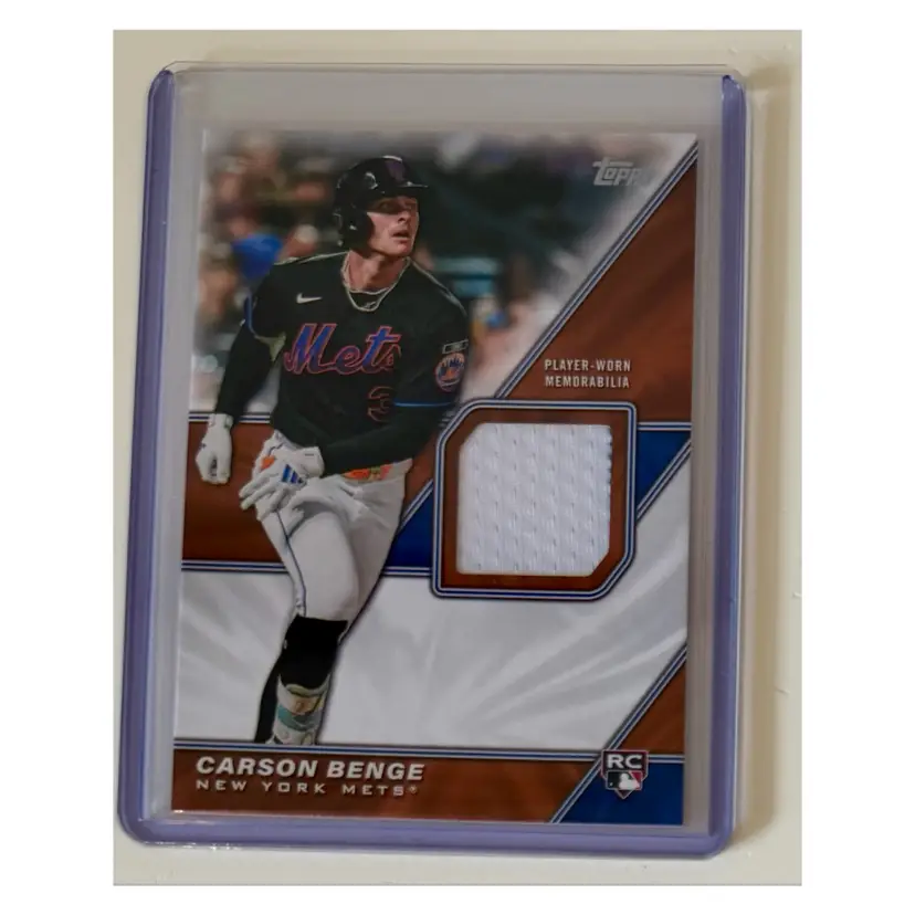 Carson Benge RC Major League Materials New York Mets