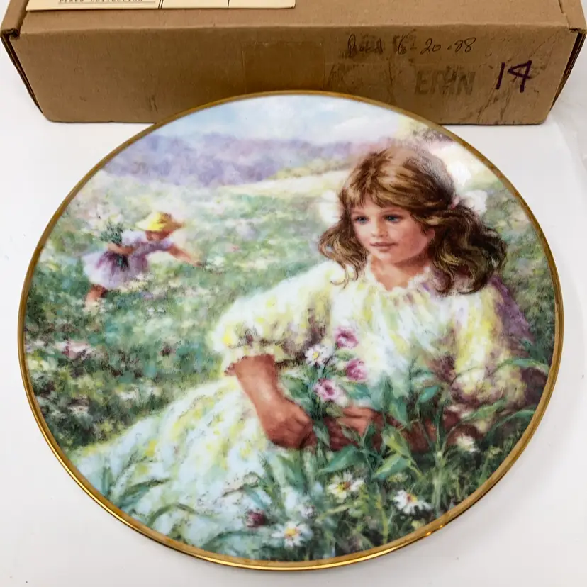 1988 "Erin Of Ireland” Faces Of The World 8 1/2” Collector Plate! With Documents And Original Box! READ! Box Has Seen Better Days As Shown In Pics!