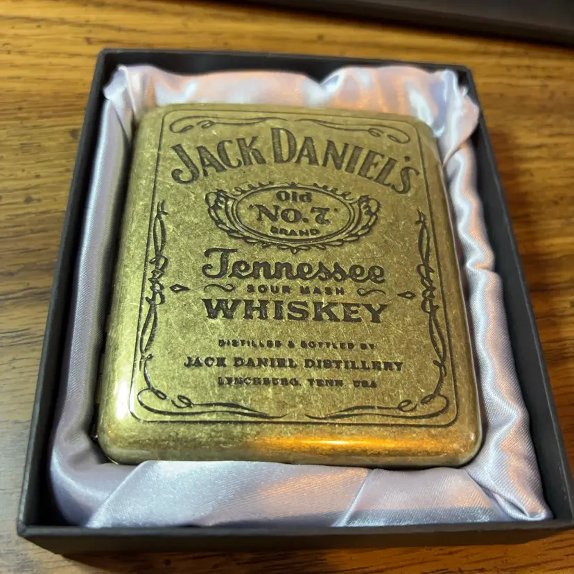 GUIPAI Vintage Jack Daniels Cigarette Case Brass Msrp $25