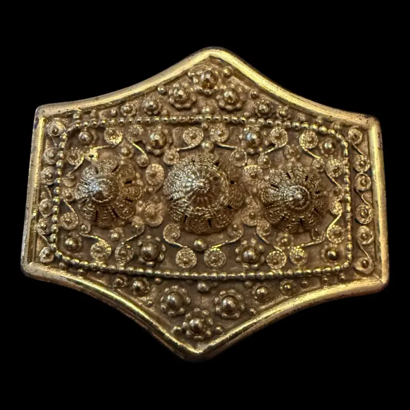 1940’s Estrusceana Rice-Weiner Egyptian Revival Brooch 2.75”