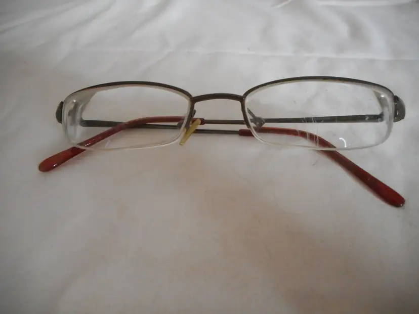 Unisex partial rimless bronze metal eyeglasses glasses frames (with lenses) #2