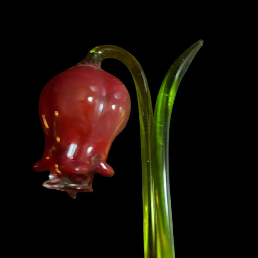 #35- Just In From Ukraine 9 Inch Hand Blown Glass Flowers As Pictured
