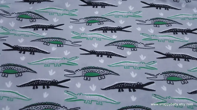 Alligator Flannel Fabric Remnant - 100% Cotton - Choose Size - Soft Craft & Quilting Fabric