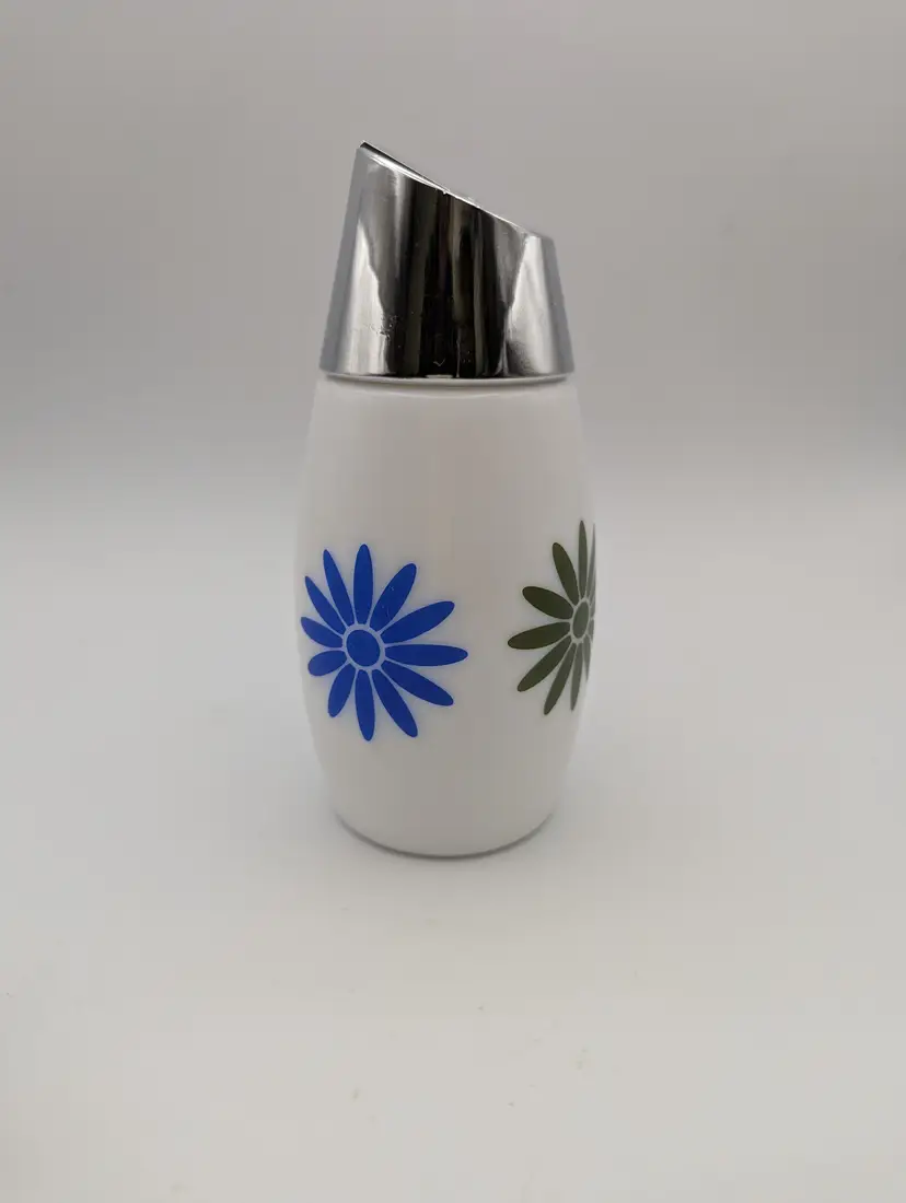 Vintage Westinghouse Gemco Sugar Creamer Dispenser Shaker Green Blue Daisies