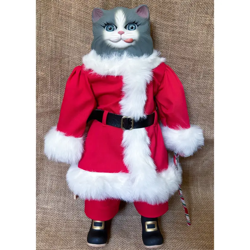Goebel Betty Jane Carter Cat Doll Santa Claus II Musical Christmas Kitsch