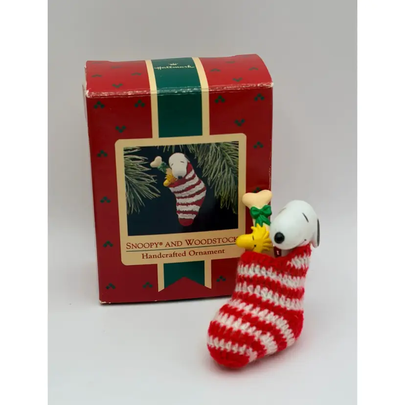 Hallmark 1972 Snoopy and Woodstock Stocking Peanuts Keepsake Ornament with Box
