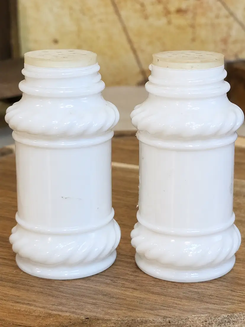 Vintage Milk Glass Shakers