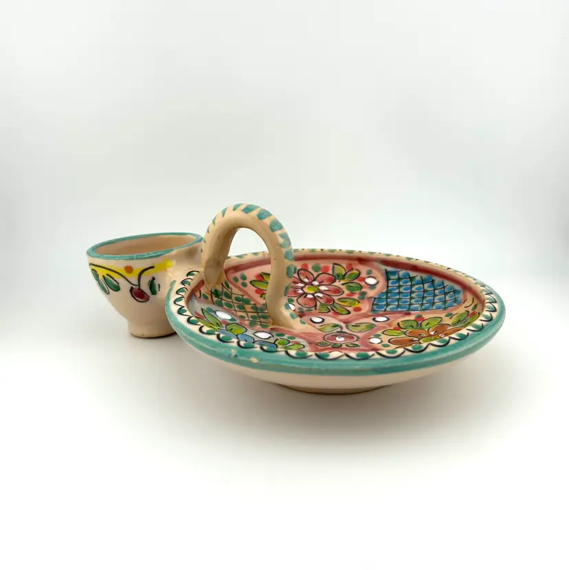 Vintage Cruz Family Spanish Pottery Olive Dish 8”x 5.75”x 3”