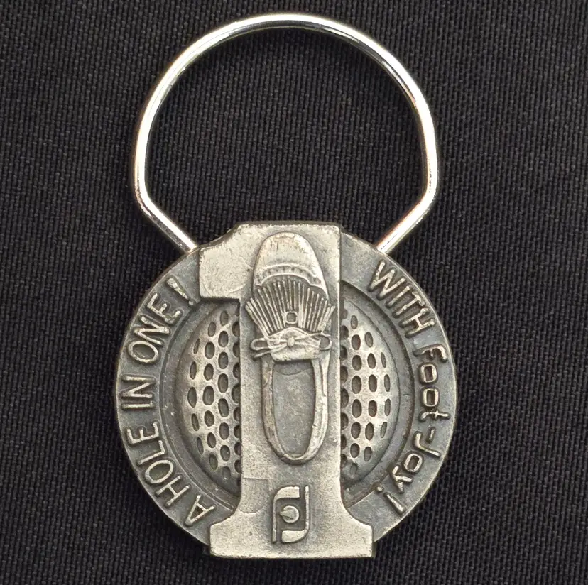 Keyring Holder Foot-Joy “A Hole In One” Metal Golf Ball Marker Vintage with Issues