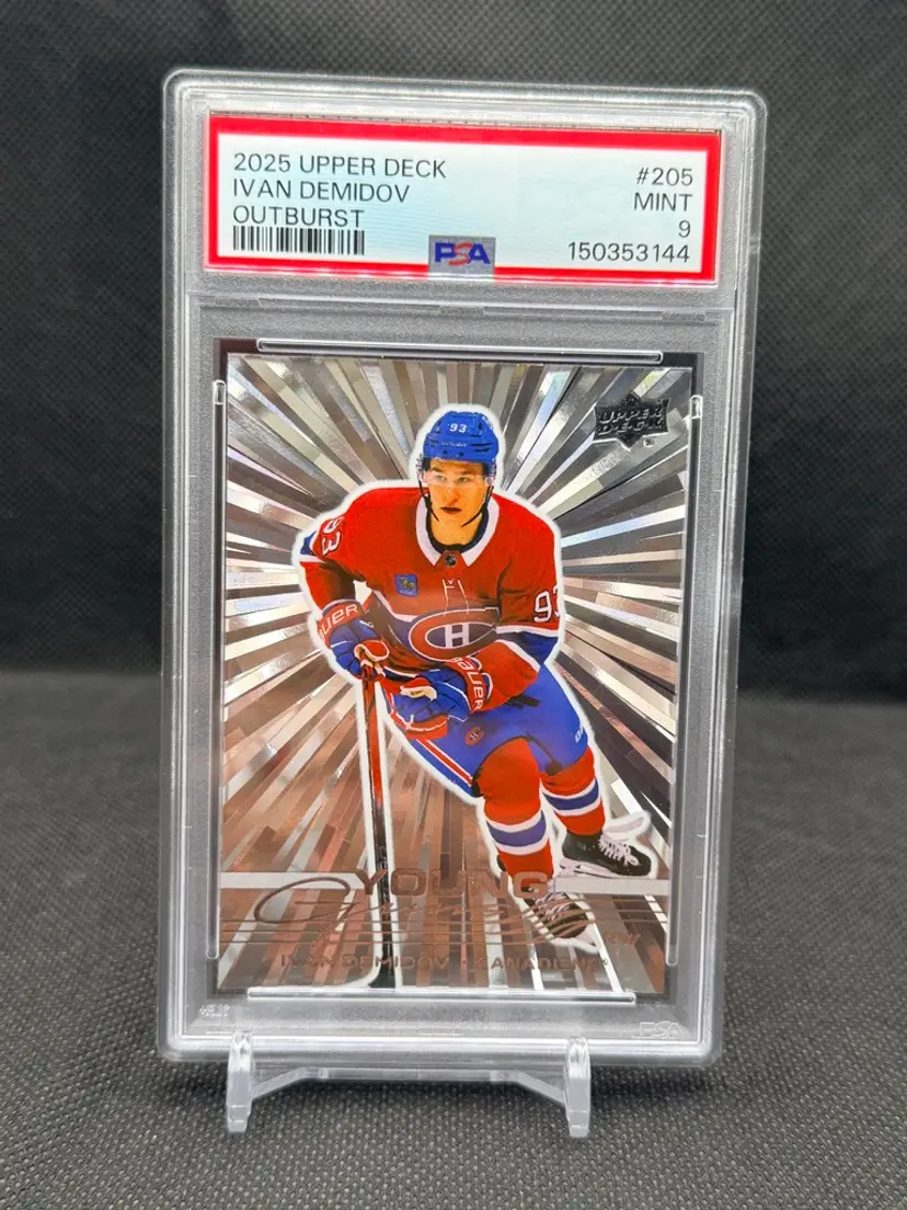 Ivan Demidov 2025-26 Upper Deck Young Guns Outburst PSA 9