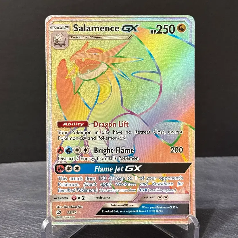 POKEMON TCG Salamence GX Dragon Majesty 73/70 Holo Rainbow  NM
