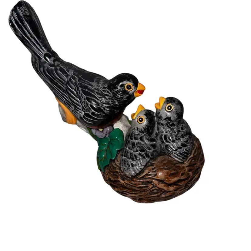 Ceramic Bird And Baby Chick