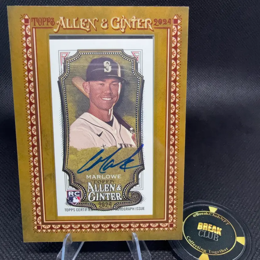 Cade Marlowe 2024 Allen & Ginter Mini Framed Auto RC Seattle Mariners Texas Rangers