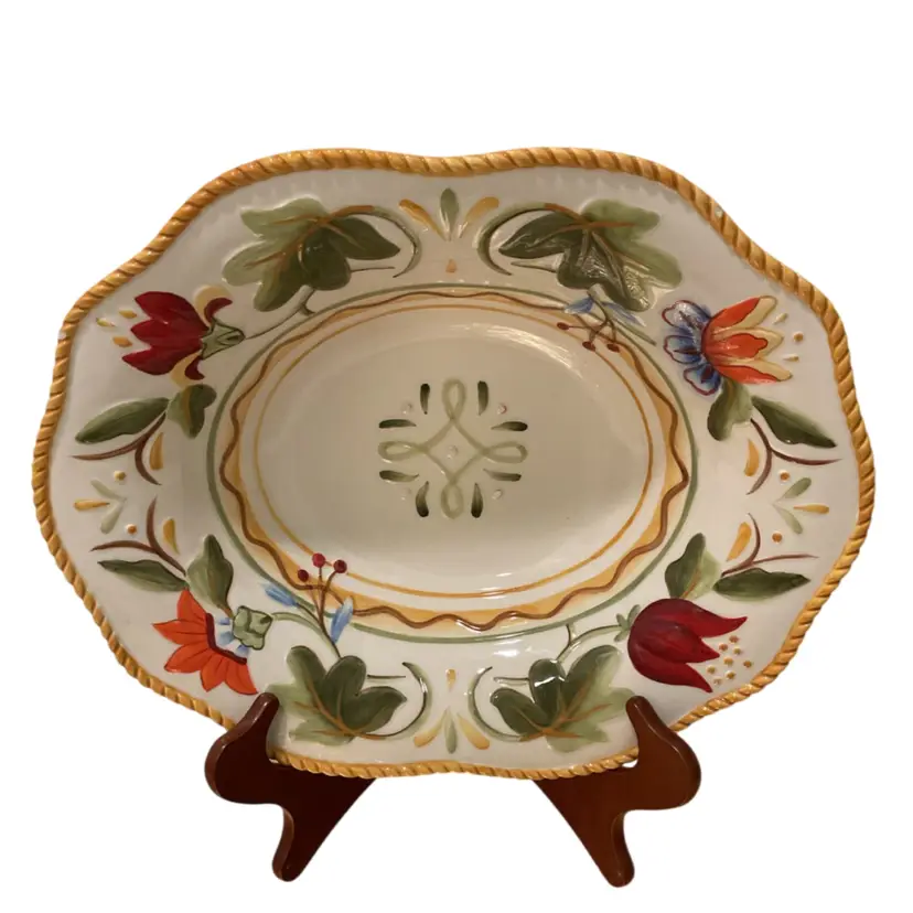 🎉Fitz & Floyd "Garden Medley" Oval Serving Dish