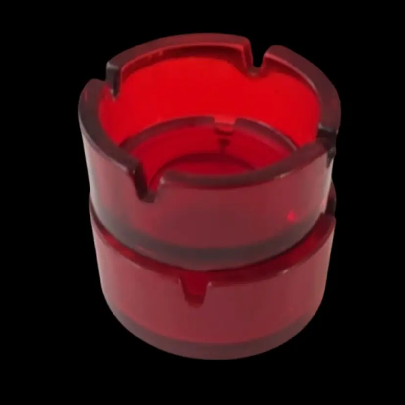 Vintage Red Glass Personal Ashy Tray 2