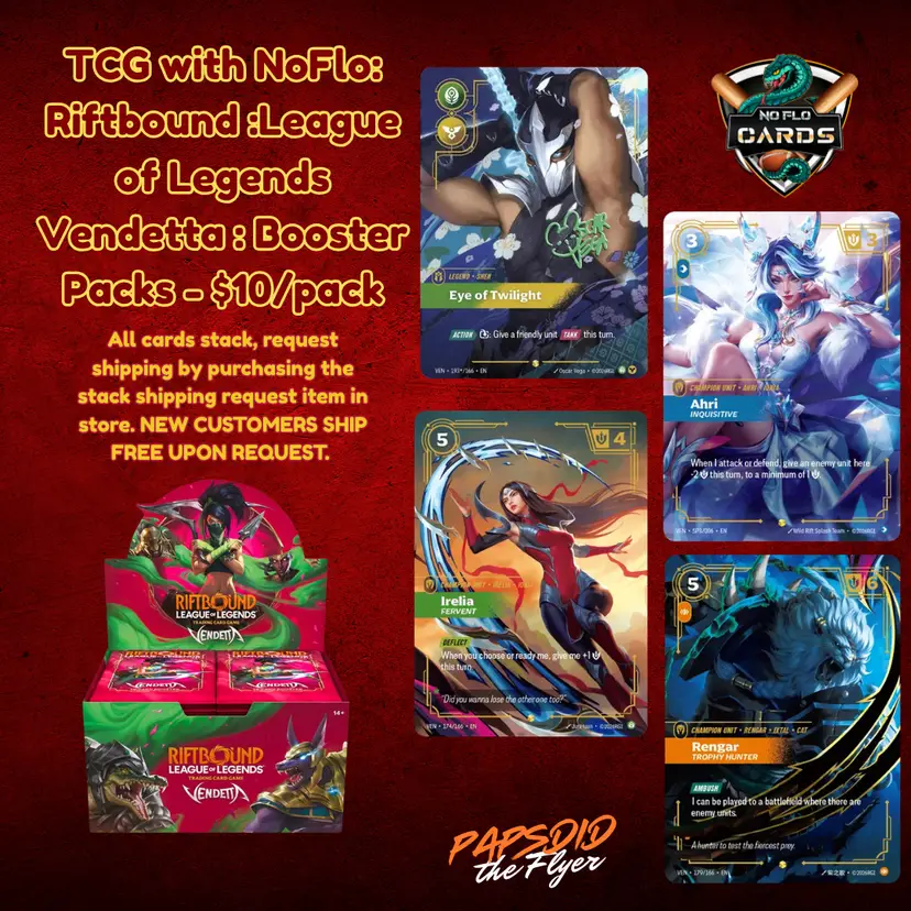 Riftbound: League of Legends Vendetta Booster Packs - TCG with NoFlo