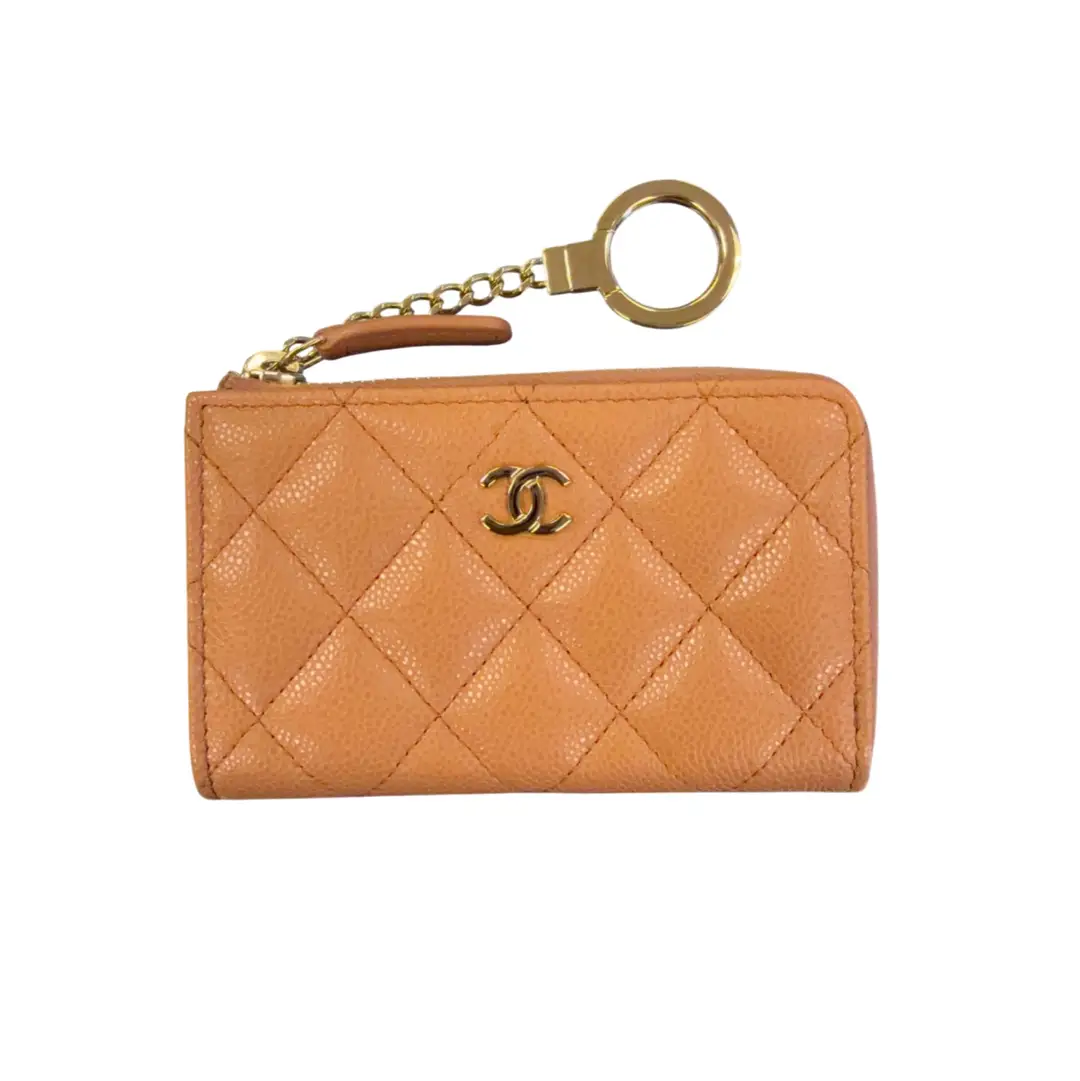 Chanel Camel Caviar Key Cles