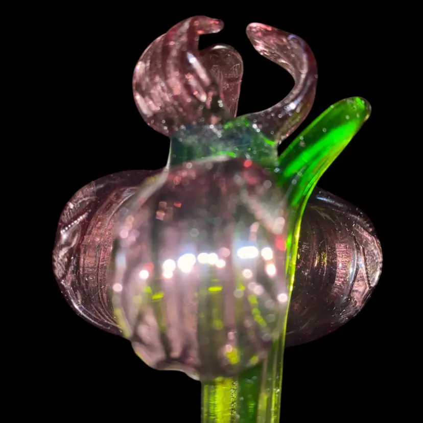 #49- Just In From Ukraine 9 Inch Hand Blown Glass Flowers As Pictured