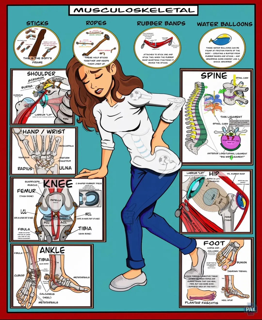 Musculoskeletal Anatomy & Injury Poster | Orthopedic Study Guide (Digital Download)