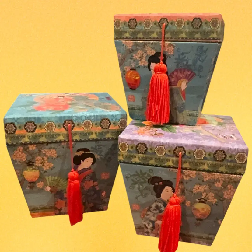 Asian Nesting Boxes Set Of 3