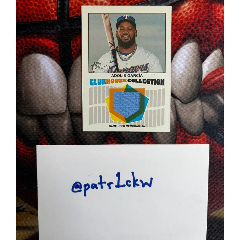 Adolis Garcia 2026 Topps Heritage Clubhouse Collection Relic Rangers