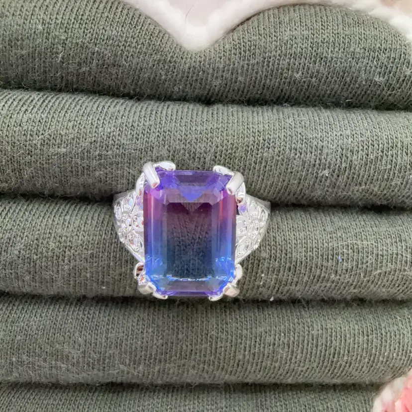 925 Bi-color Topaz Ring Sz 9