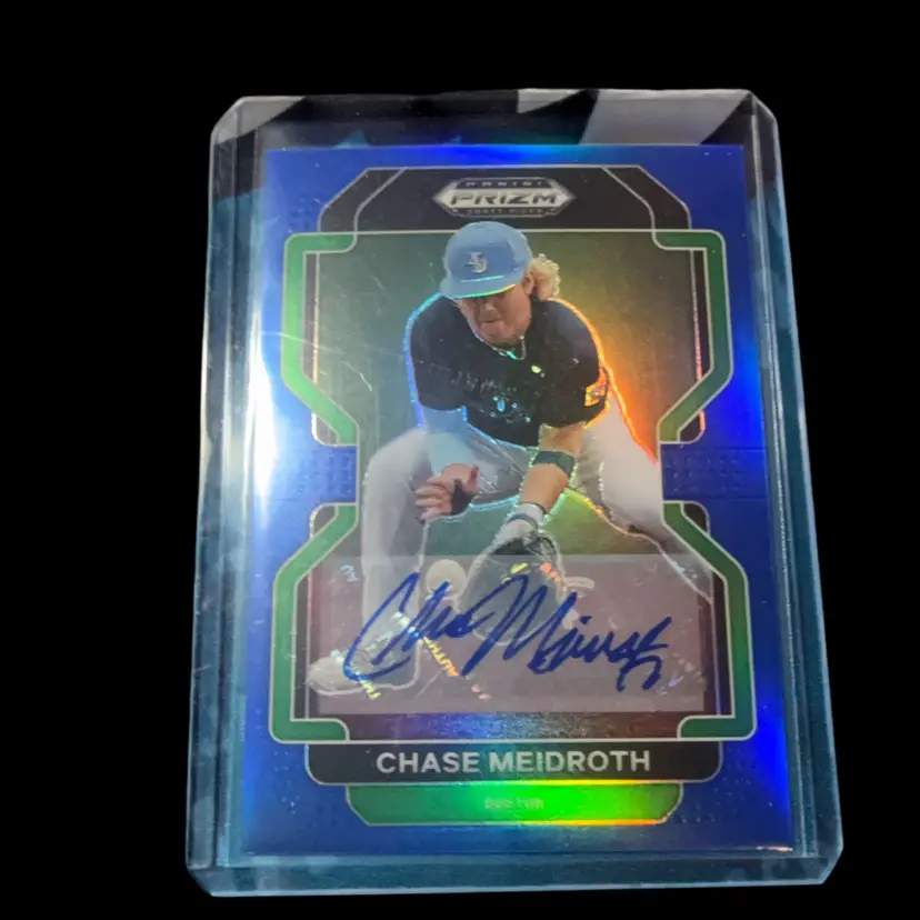 Chase Meidroth Panini Prizm Draft Picks Blue Prizm Auto /99 Boston Red Sox