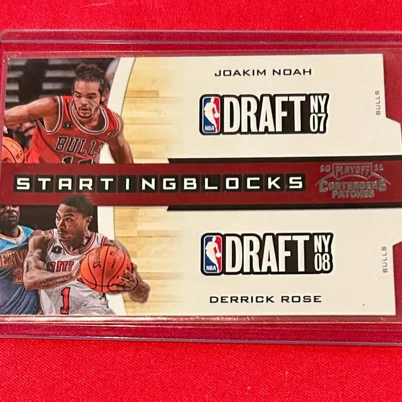 2010-11 Playoff Contenders Patches Derrick Rose, Joakim Noah #25 Die-Cut /299