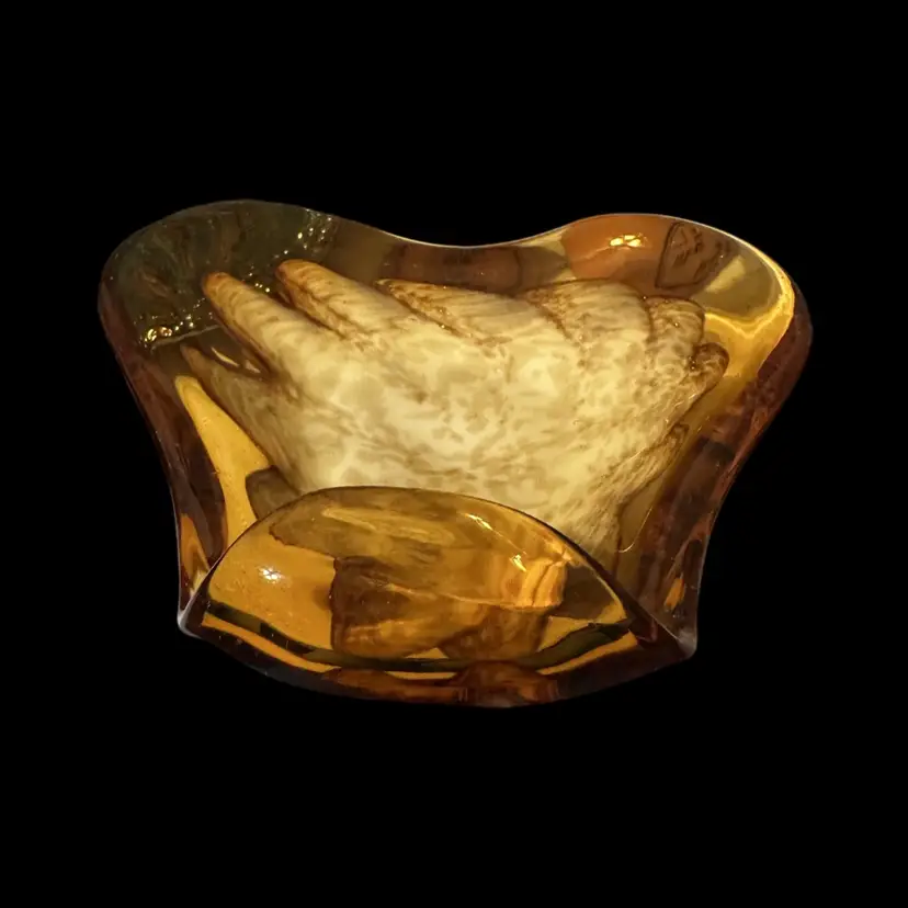 002 Vintage Murano cased art glass bowl.