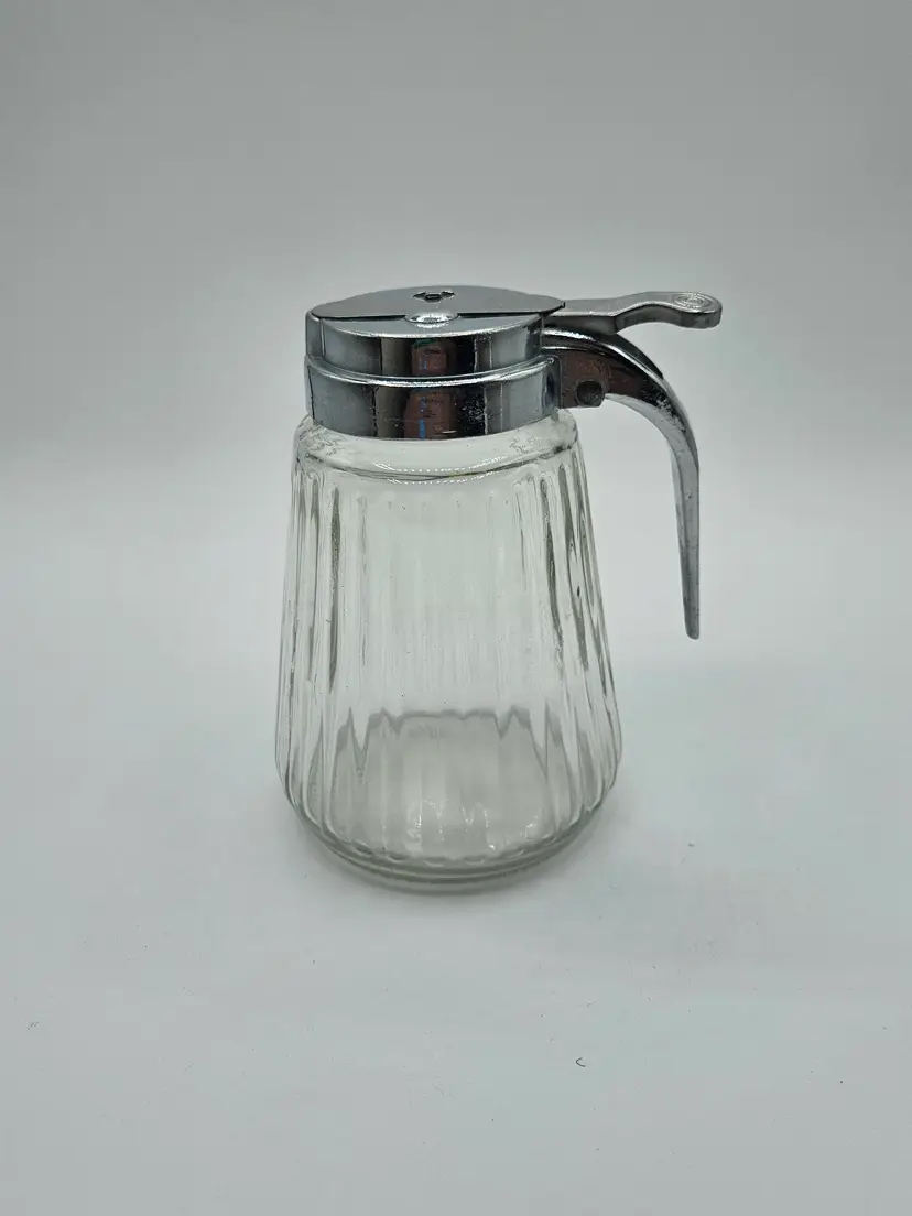 Syrup Dispenser Clear with Stainless Steel top