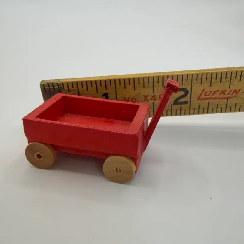 🔔 Mini All Wood Red Wagon