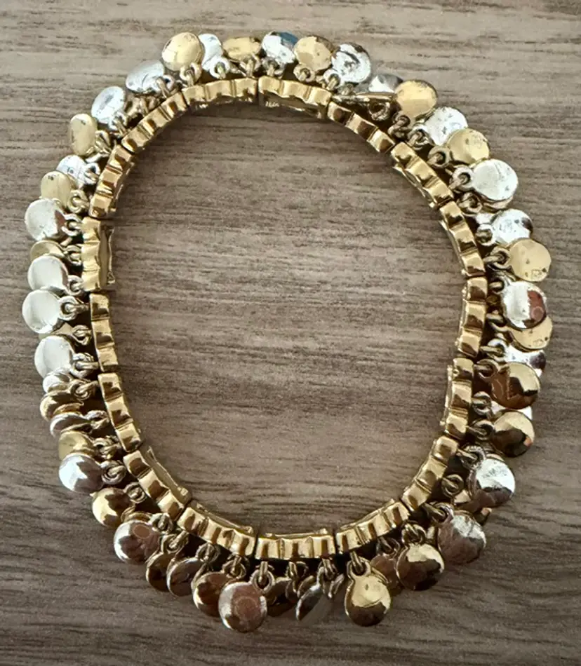 Chunky Gold-Tone Coin Fringe Bracelet
